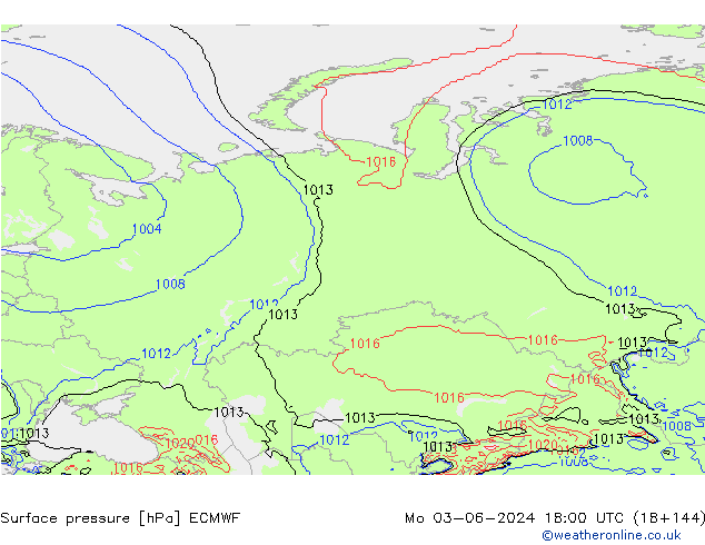 Pressione al suolo ECMWF lun 03.06.2024 18 UTC