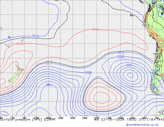 ciśnienie ECMWF pon. 03.06.2024 18 UTC