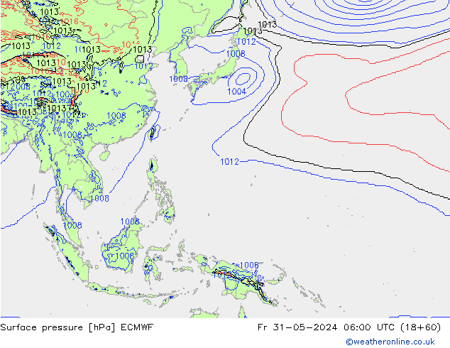 Surface pressure ECMWF Fr 31.05.2024 06 UTC