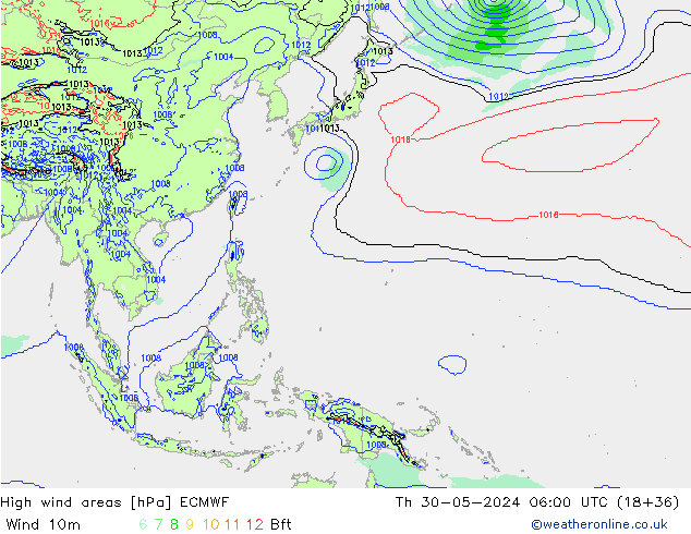 Windvelden ECMWF do 30.05.2024 06 UTC