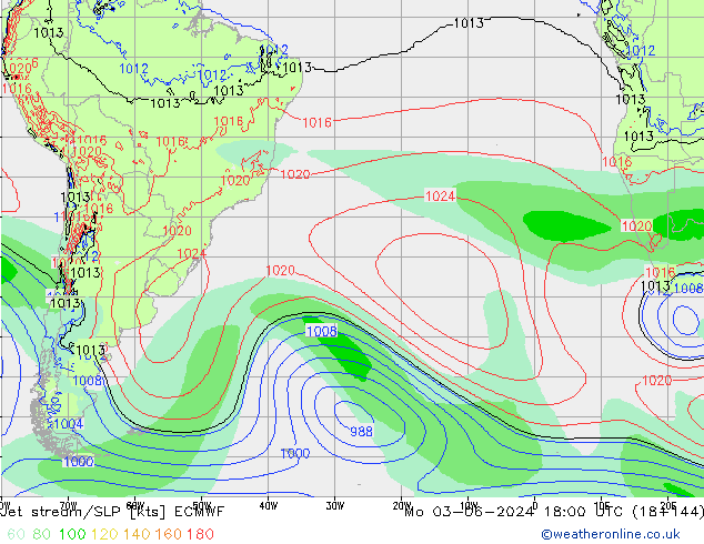 Courant-jet ECMWF lun 03.06.2024 18 UTC