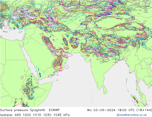 pression de l'air Spaghetti ECMWF lun 03.06.2024 18 UTC