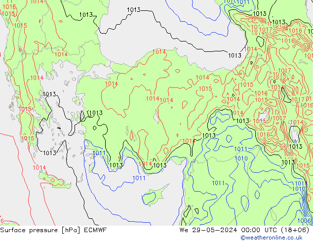 Yer basıncı ECMWF Çar 29.05.2024 00 UTC