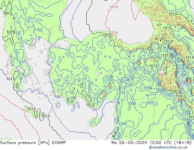 Yer basıncı ECMWF Çar 29.05.2024 12 UTC