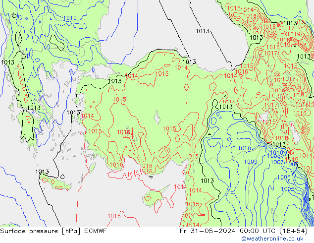 приземное давление ECMWF пт 31.05.2024 00 UTC