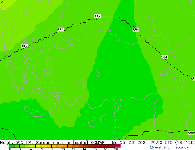 Height 500 hPa Spread ECMWF Mo 03.06.2024 00 UTC