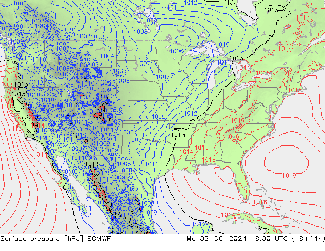 Luchtdruk (Grond) ECMWF ma 03.06.2024 18 UTC