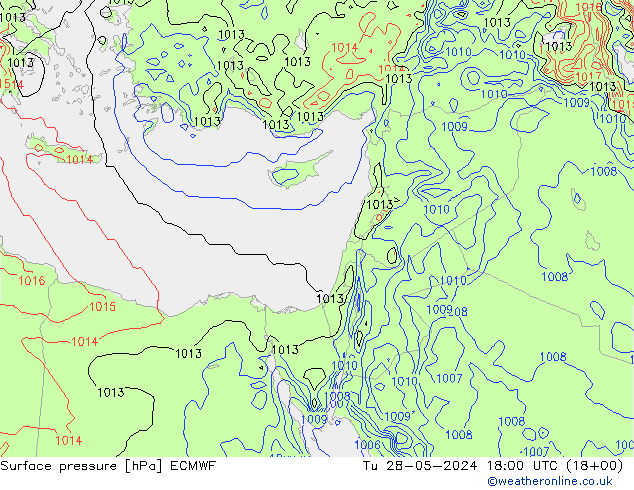 pressão do solo ECMWF Ter 28.05.2024 18 UTC