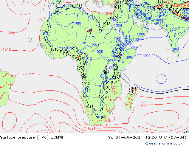 Yer basıncı ECMWF Cts 01.06.2024 12 UTC