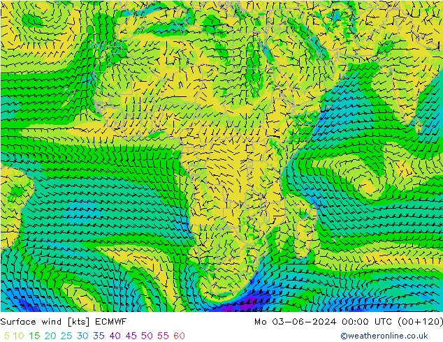 Viento 10 m ECMWF lun 03.06.2024 00 UTC