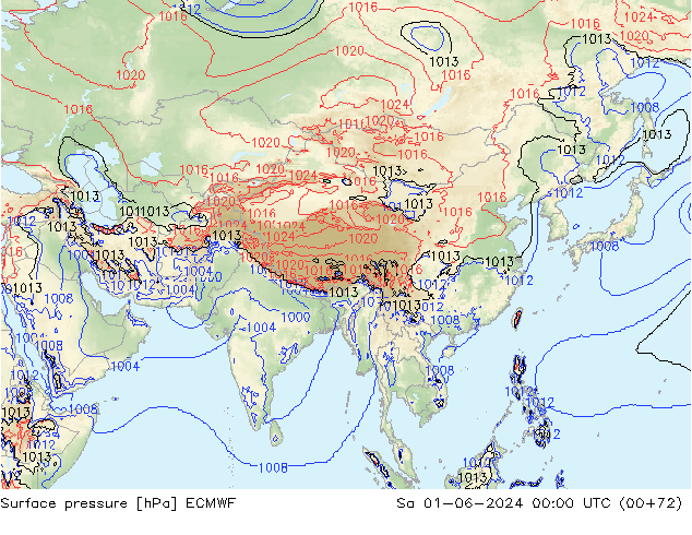 Yer basıncı ECMWF Cts 01.06.2024 00 UTC