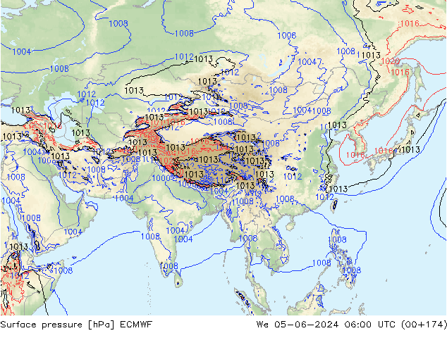 Yer basıncı ECMWF Çar 05.06.2024 06 UTC