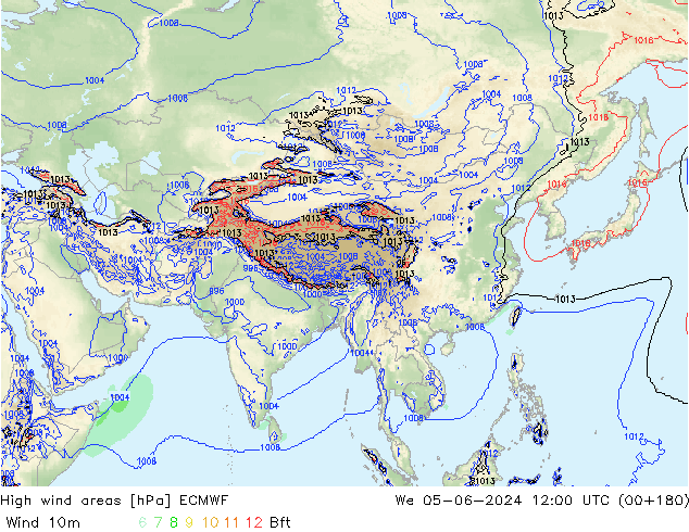 High wind areas ECMWF  05.06.2024 12 UTC