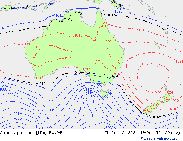 Yer basıncı ECMWF Per 30.05.2024 18 UTC