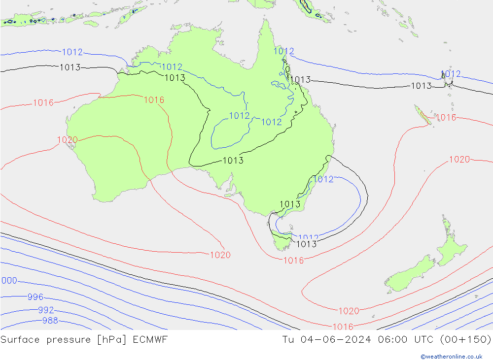 Surface pressure ECMWF Tu 04.06.2024 06 UTC