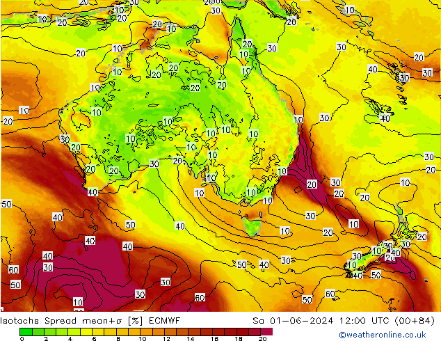 Isotachs Spread ECMWF  01.06.2024 12 UTC