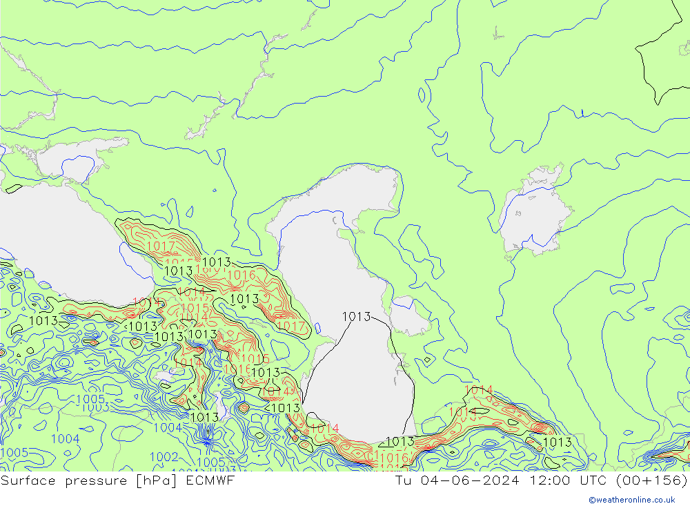 приземное давление ECMWF вт 04.06.2024 12 UTC