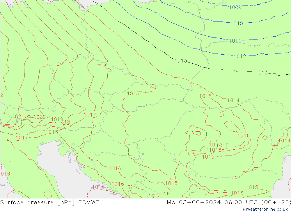 ciśnienie ECMWF pon. 03.06.2024 06 UTC