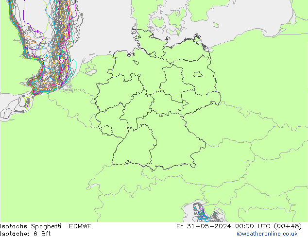 Isotachs Spaghetti ECMWF  31.05.2024 00 UTC