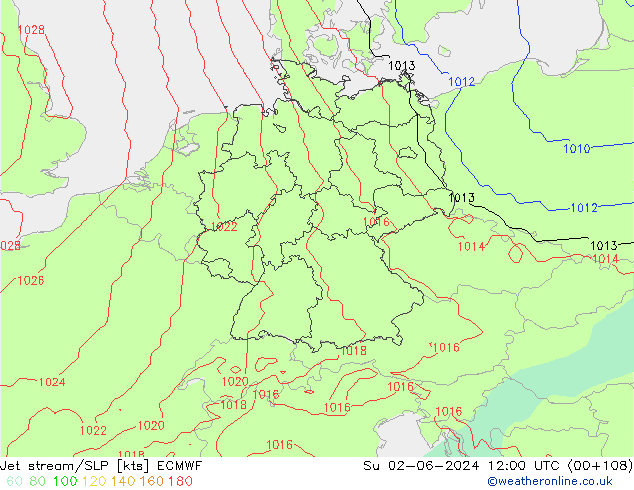 Corrente a getto ECMWF dom 02.06.2024 12 UTC