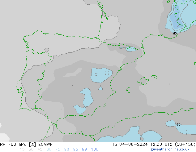 RV 700 hPa ECMWF di 04.06.2024 12 UTC