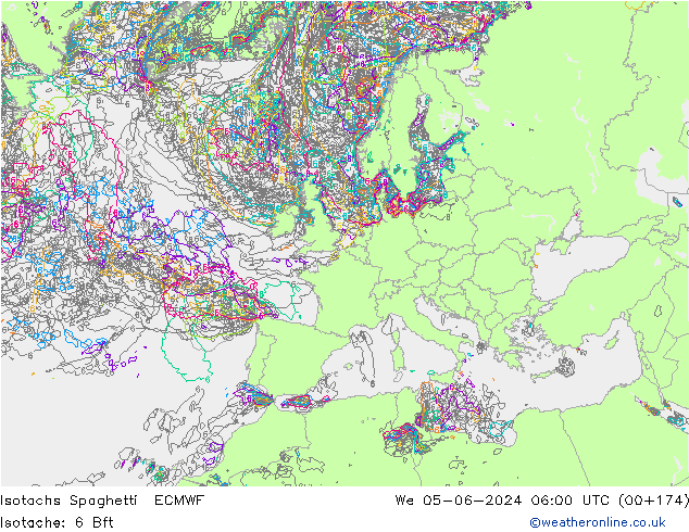 Isotachs Spaghetti ECMWF We 05.06.2024 06 UTC