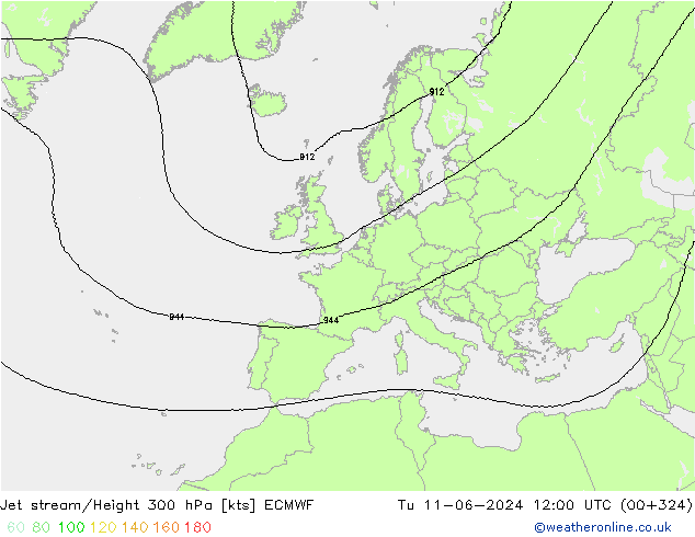 Courant-jet ECMWF mar 11.06.2024 12 UTC