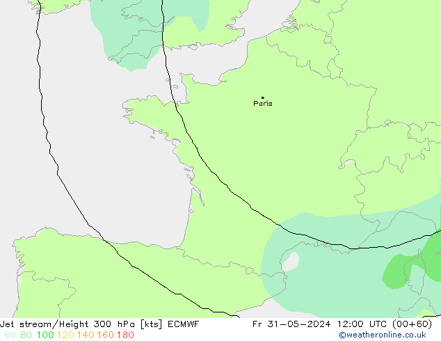Corriente en chorro ECMWF vie 31.05.2024 12 UTC