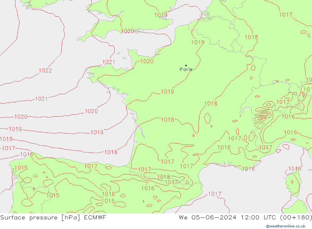 приземное давление ECMWF ср 05.06.2024 12 UTC