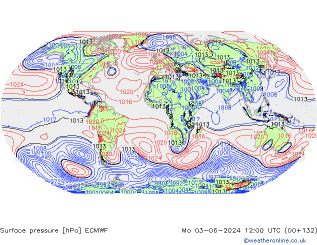 Surface pressure ECMWF Mo 03.06.2024 12 UTC