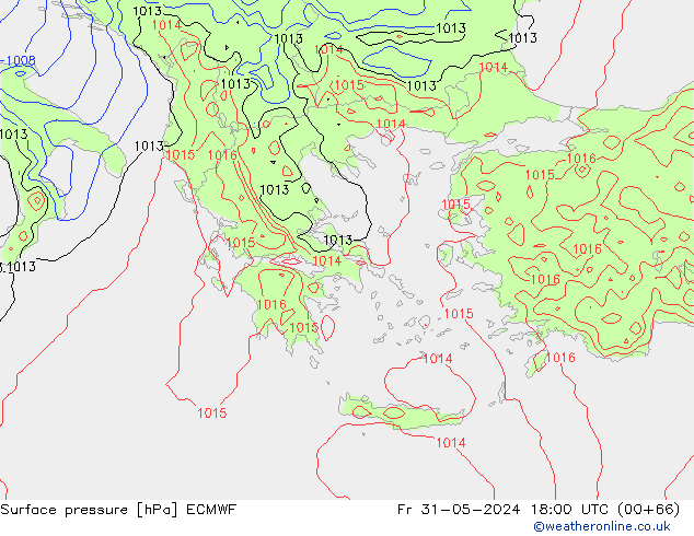 приземное давление ECMWF пт 31.05.2024 18 UTC