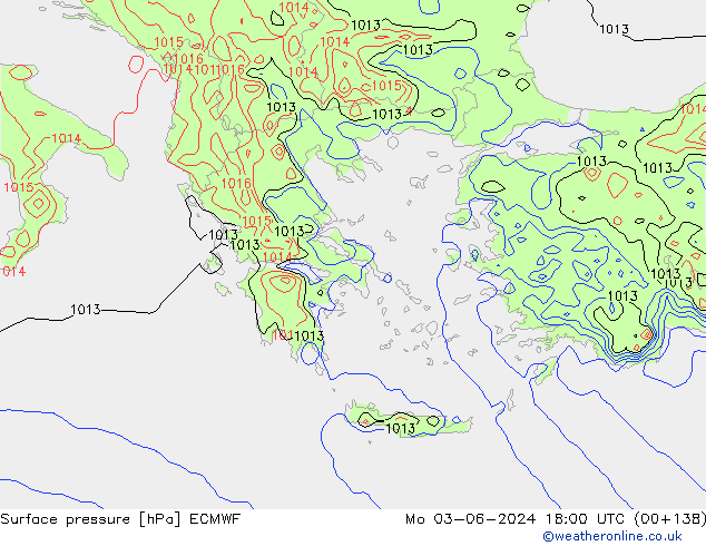 pression de l'air ECMWF lun 03.06.2024 18 UTC