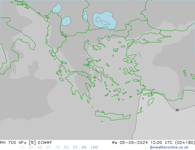 700 hPa Nispi Nem ECMWF Çar 05.06.2024 12 UTC