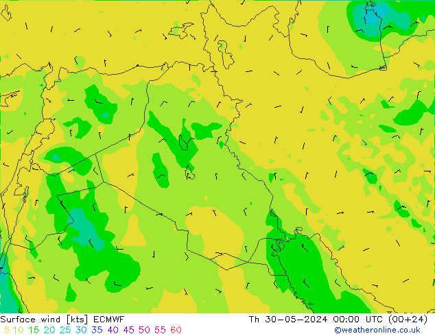 Surface wind ECMWF Th 30.05.2024 00 UTC