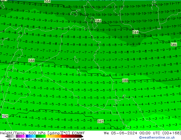 Géop./Temp. 500 hPa ECMWF mer 05.06.2024 00 UTC