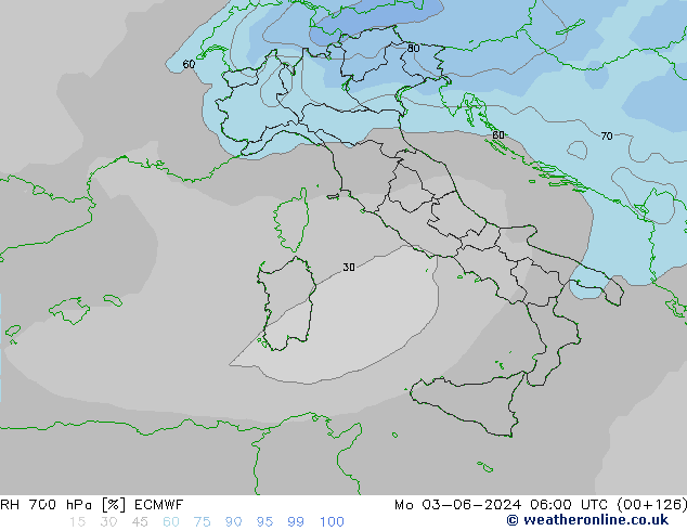 700 hPa Nispi Nem ECMWF Pzt 03.06.2024 06 UTC