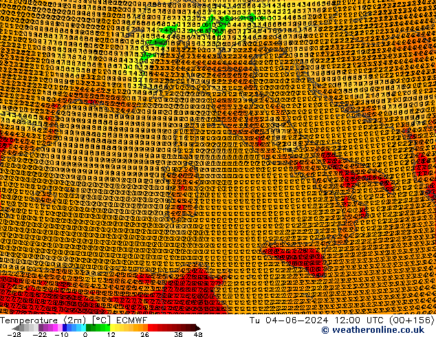 température (2m) ECMWF mar 04.06.2024 12 UTC