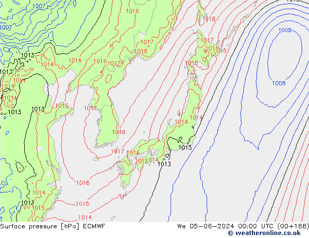 ciśnienie ECMWF śro. 05.06.2024 00 UTC