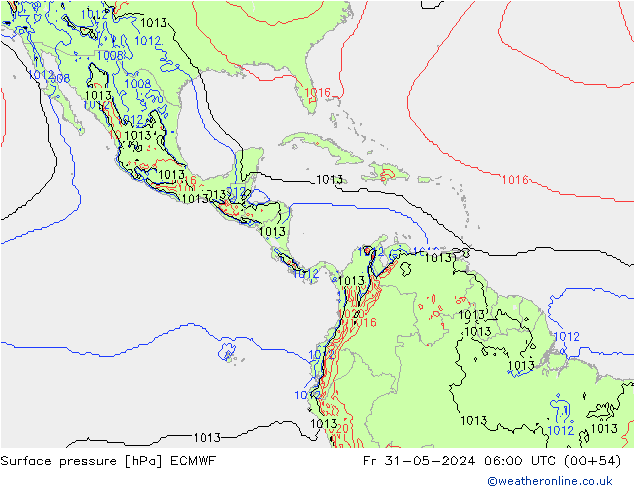 Yer basıncı ECMWF Cu 31.05.2024 06 UTC