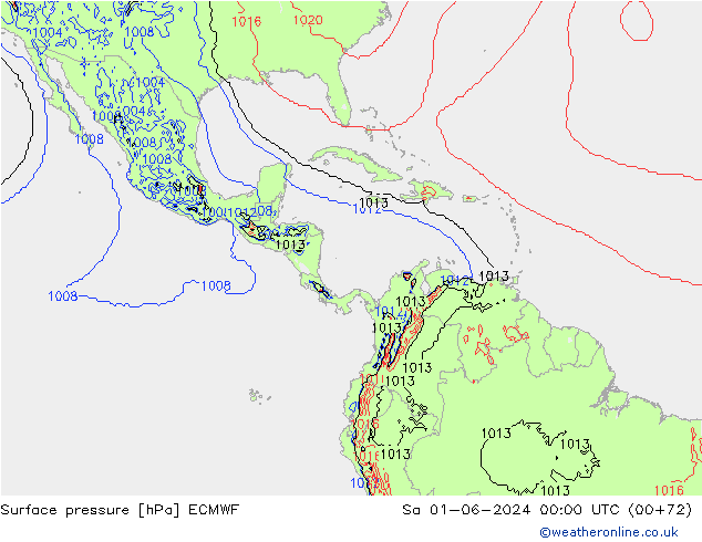 Surface pressure ECMWF Sa 01.06.2024 00 UTC