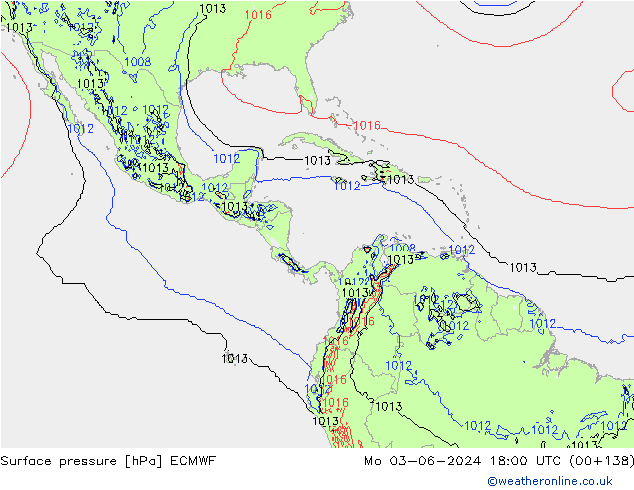 Surface pressure ECMWF Mo 03.06.2024 18 UTC