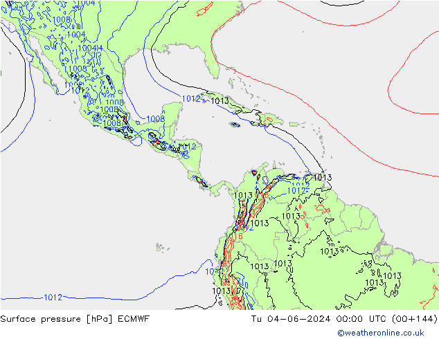 Luchtdruk (Grond) ECMWF di 04.06.2024 00 UTC