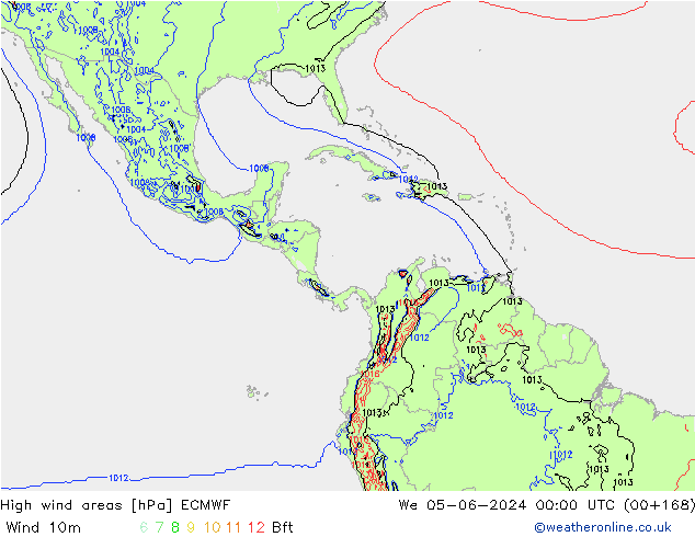 High wind areas ECMWF  05.06.2024 00 UTC