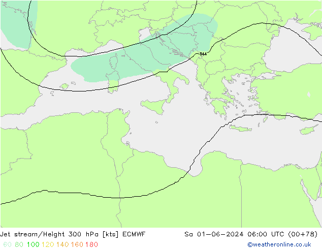 Courant-jet ECMWF sam 01.06.2024 06 UTC
