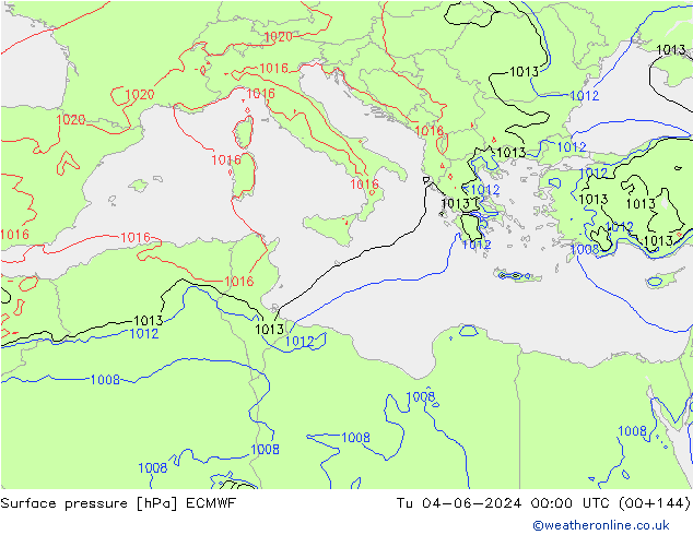 pression de l'air ECMWF mar 04.06.2024 00 UTC
