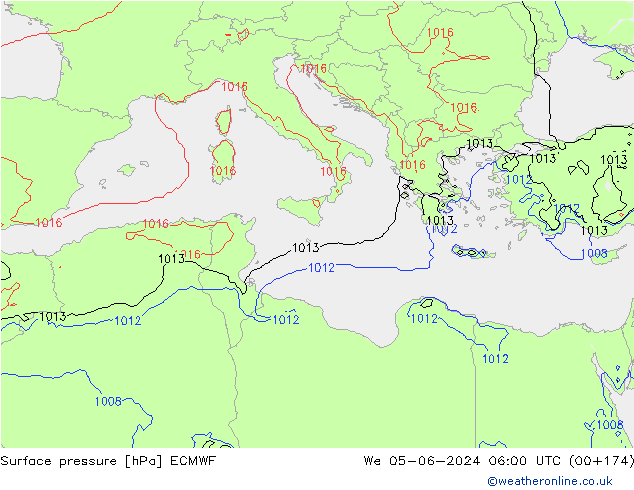 pression de l'air ECMWF mer 05.06.2024 06 UTC