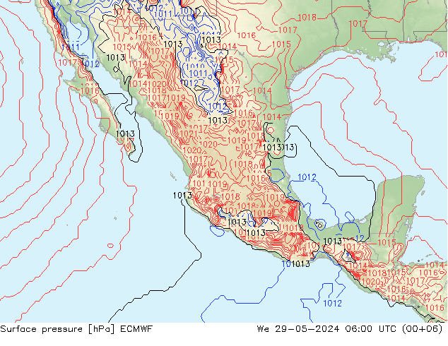 Pressione al suolo ECMWF mer 29.05.2024 06 UTC