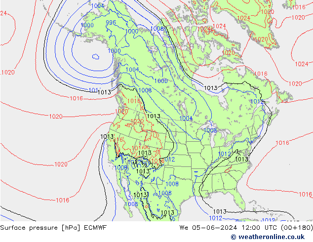 ciśnienie ECMWF śro. 05.06.2024 12 UTC