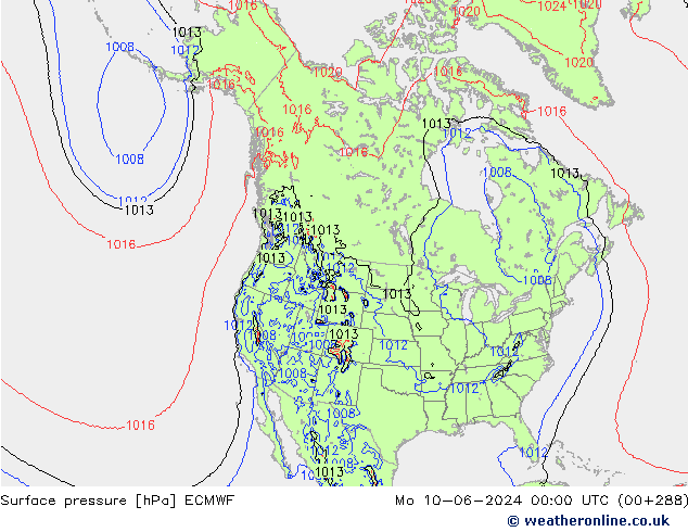 Surface pressure ECMWF Mo 10.06.2024 00 UTC