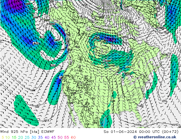 Wind 925 hPa ECMWF Sa 01.06.2024 00 UTC